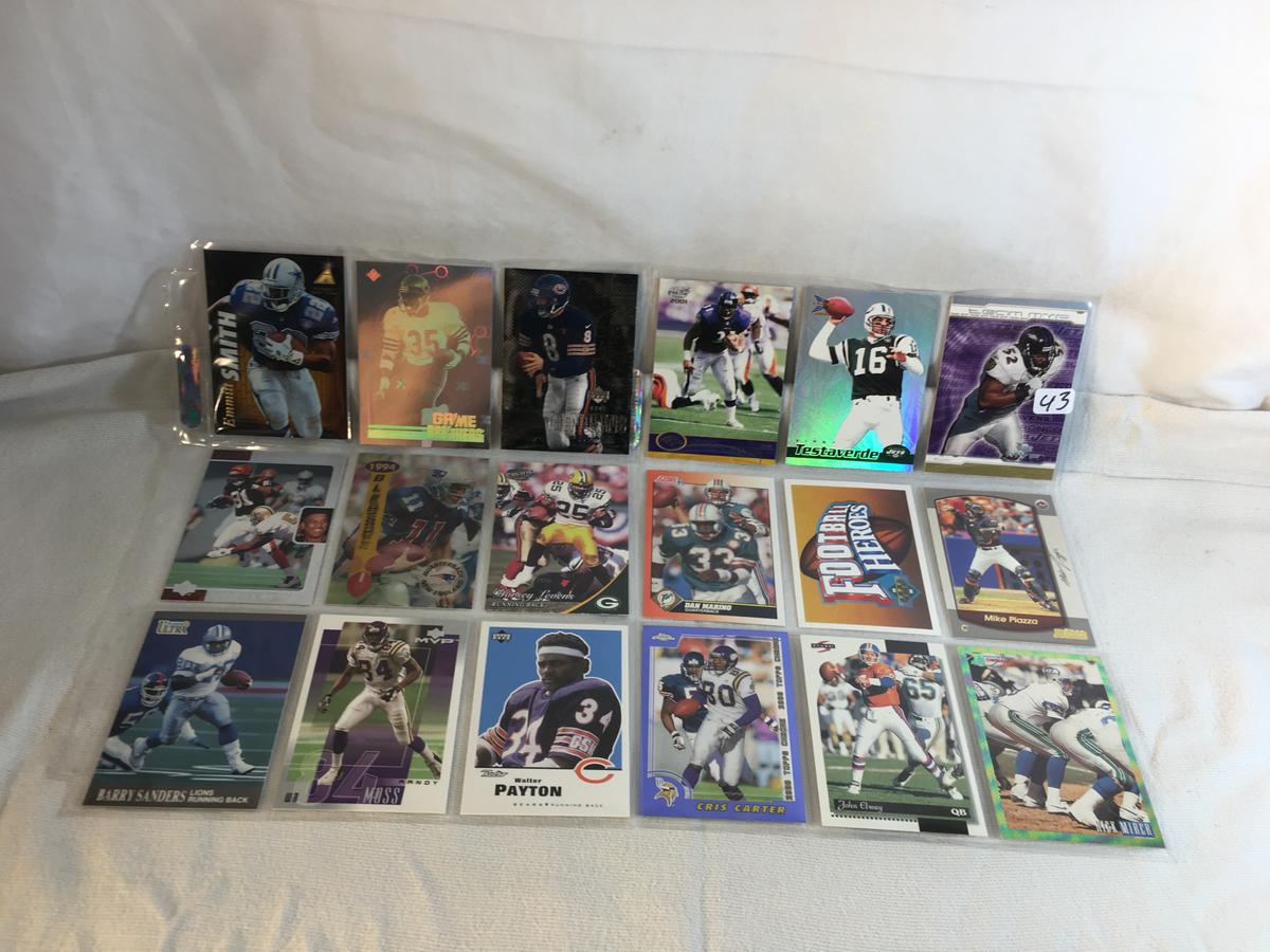 Lot of 18 Pcs Collector Modern NFL Football Sport Trading Assorted Cards & Players - See Pictures