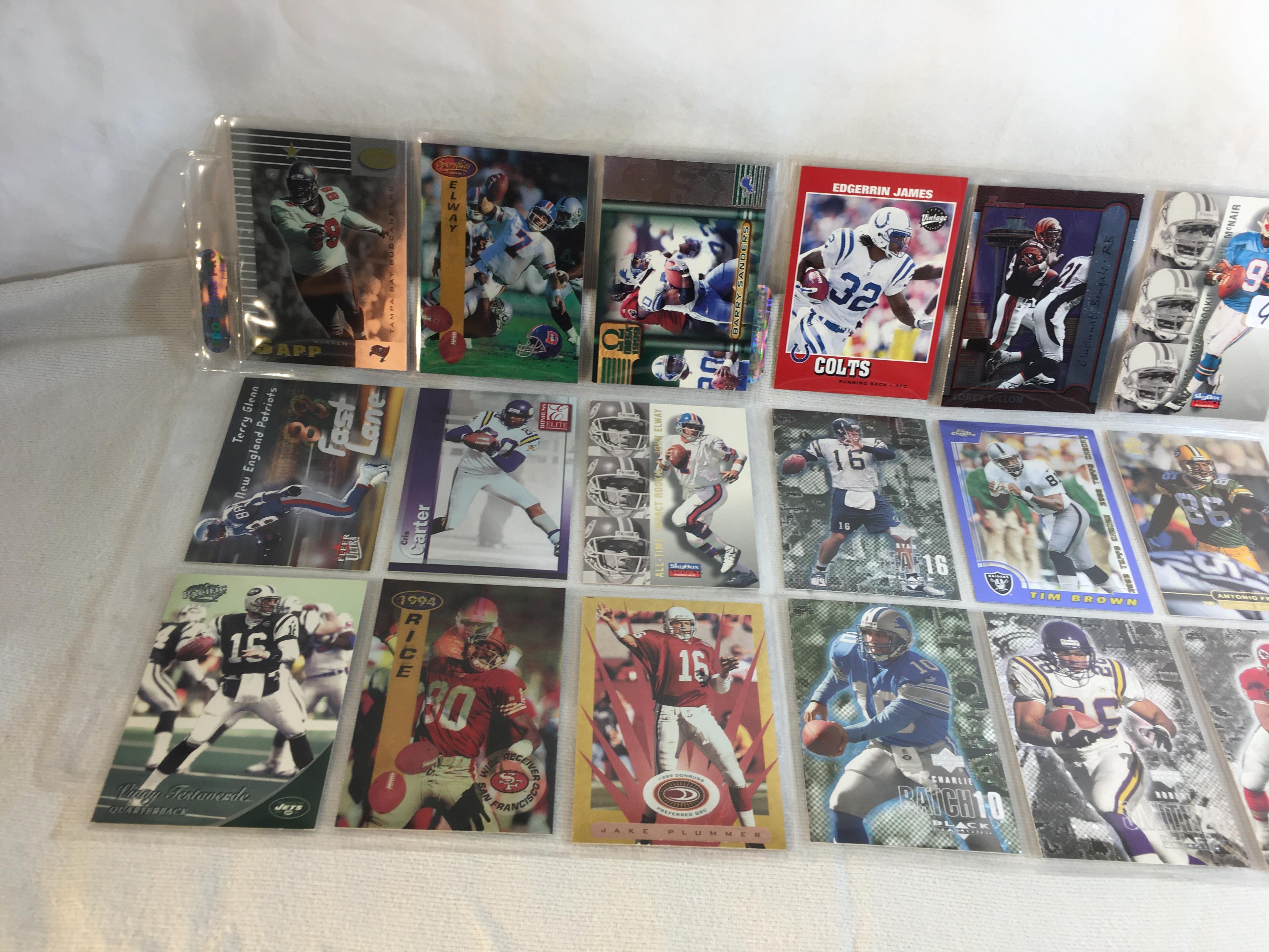 Lot of 18 Pcs Collector Modern NFL Football Sport Trading Assorted Cards & Players - See Pictures