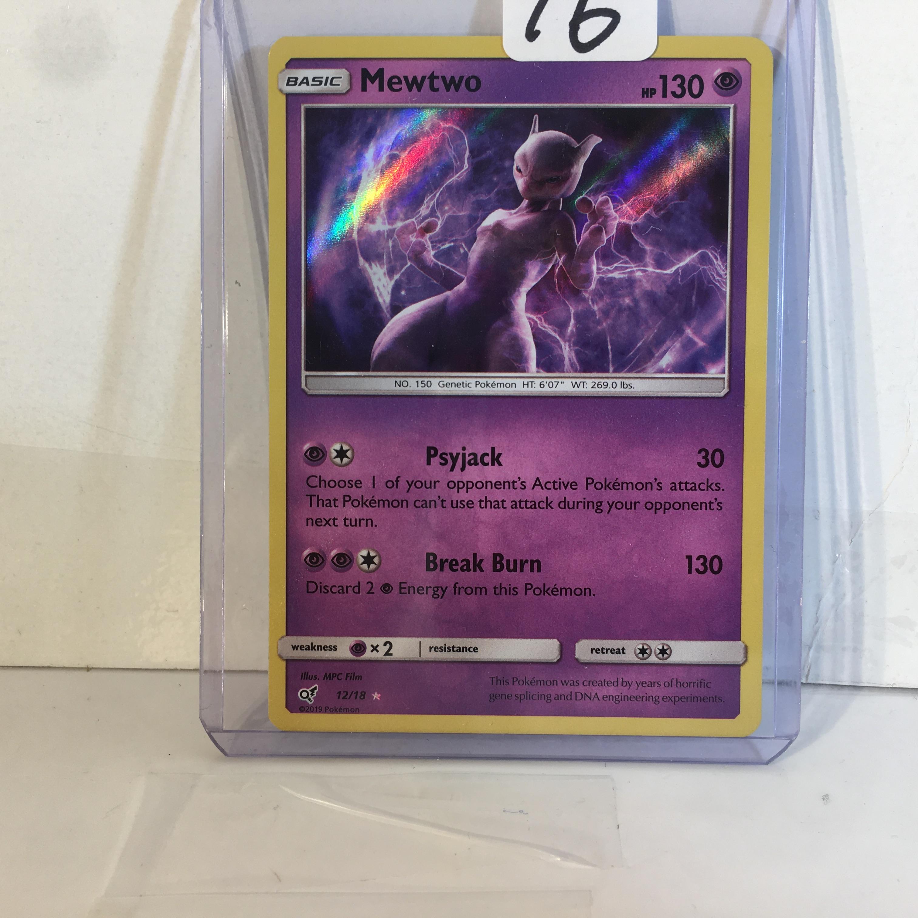 Collector Modern 2019 Pokemon TCG Basic Mewtwo HP130 Break Burn Trading Game Card 12/18