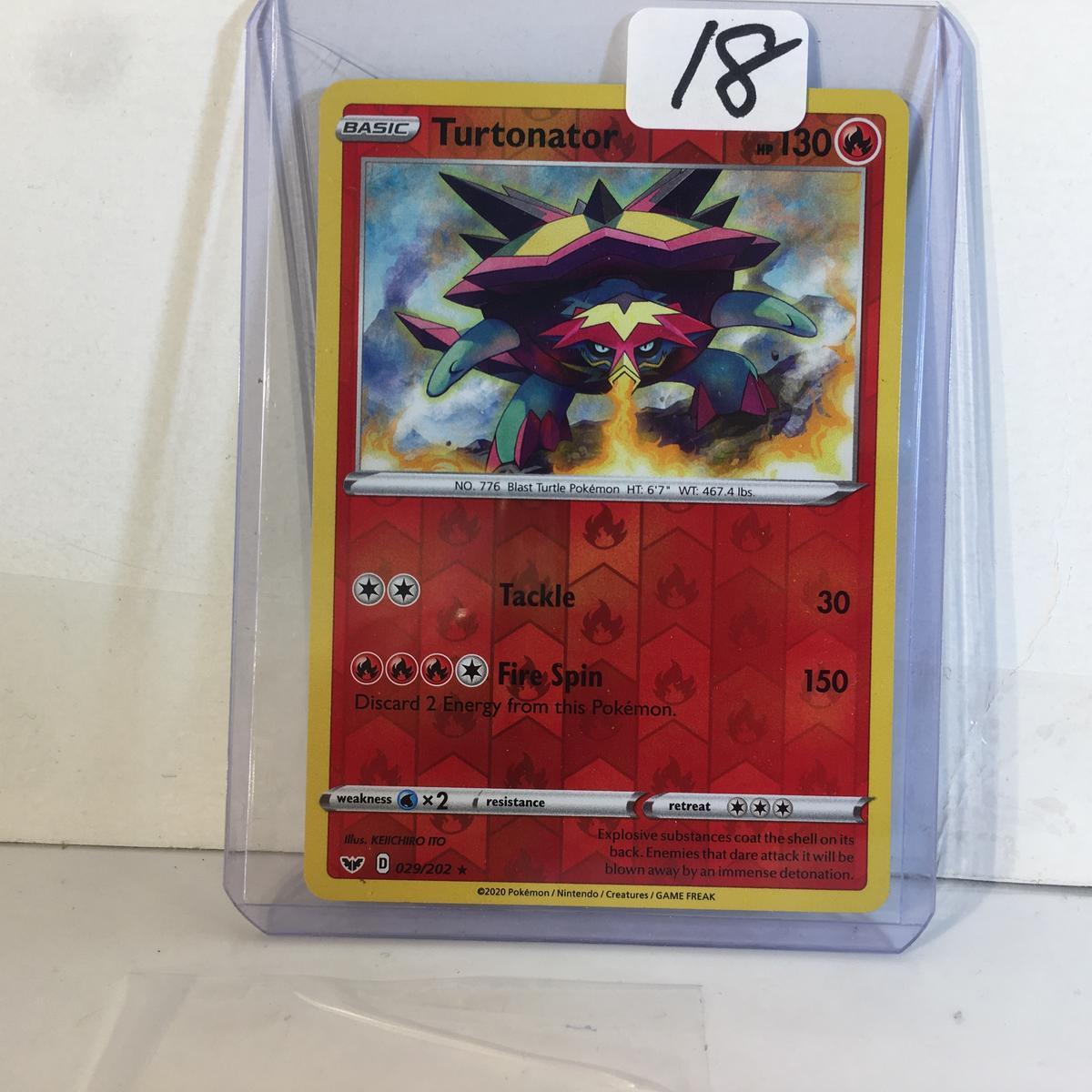 Collector Modern 2020 Pokemon TCG Basic Turtonator HP130 Fire Spin Trading Game Card 029/202