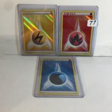 Lot of 3 Pcs Collector Modern Pokemon Trading Game Cards Holographic - See Pictures