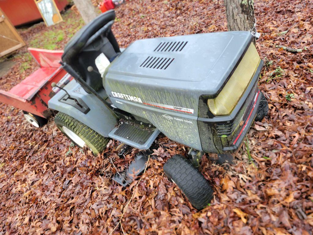 CRAFTSMAN 44" 6 SPEED 20 HP TWIN TURBO COOL MOWER/ HEAVY HAULER, 10 CUBIC F