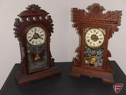 (2) mantle clocks: William L. Gilbert Clock Co. Lake No. 5 and E.N. Weich Mfg. Co.