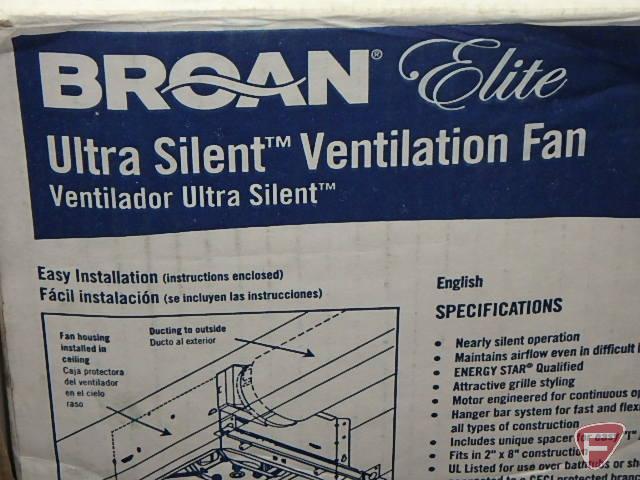 Broan Elite Ultra Silent Ventilation Fan QTXE110, (12) soft white 100W equivalent CFL bulbs,