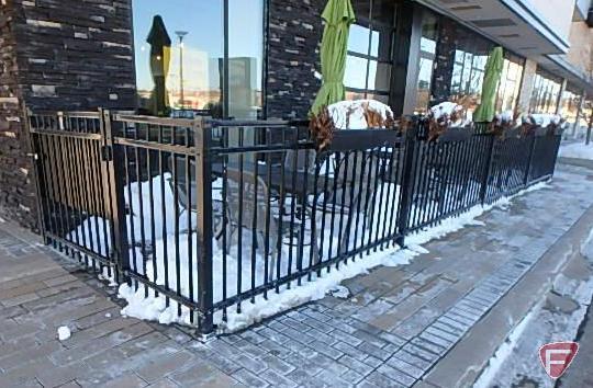 48'x4' Ameristar Montage Plus Majestic style ornamental steel fence with 4' walk gate with panic bar