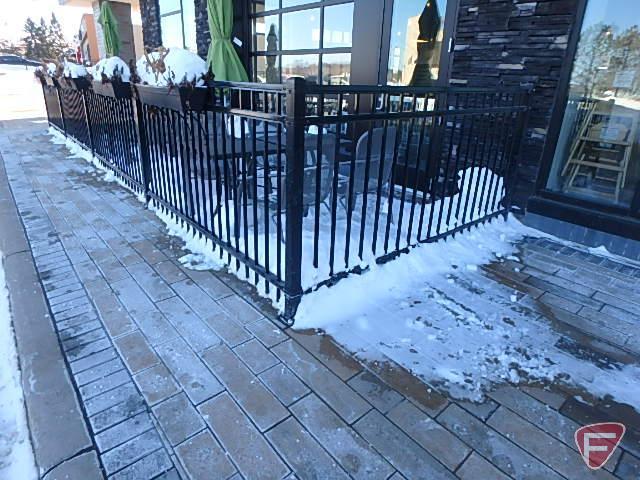 48'x4' Ameristar Montage Plus Majestic style ornamental steel fence with 4' walk gate with panic bar