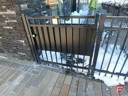 48'x4' Ameristar Montage Plus Majestic style ornamental steel fence with 4' walk gate with panic bar