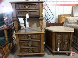 (3) matching wood end tables