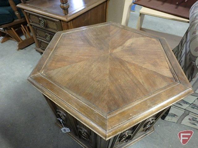 (3) matching wood end tables