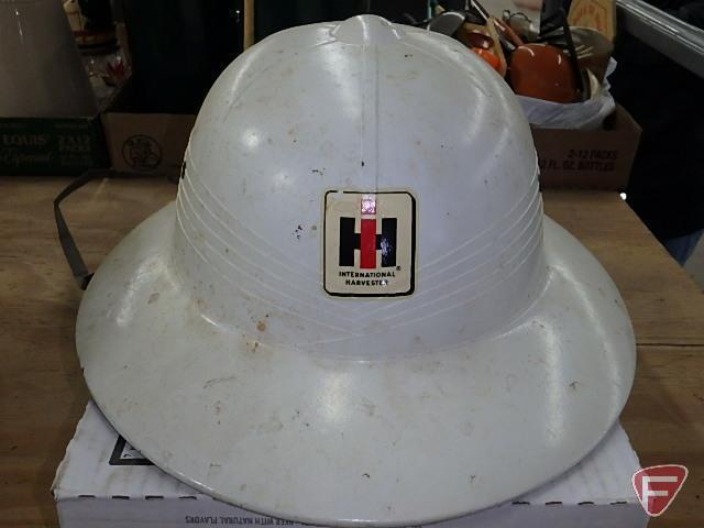 IH/International Harvester plastic safari hat and other straw hat