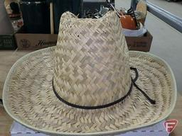 IH/International Harvester plastic safari hat and other straw hat