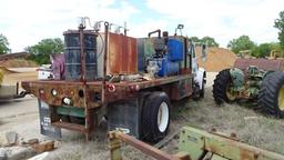 1989 INTERNATIONAL 4900 FLATBED SERVICE TRUCK,  IH DIESEL, 5 SPEED, PRODUCT