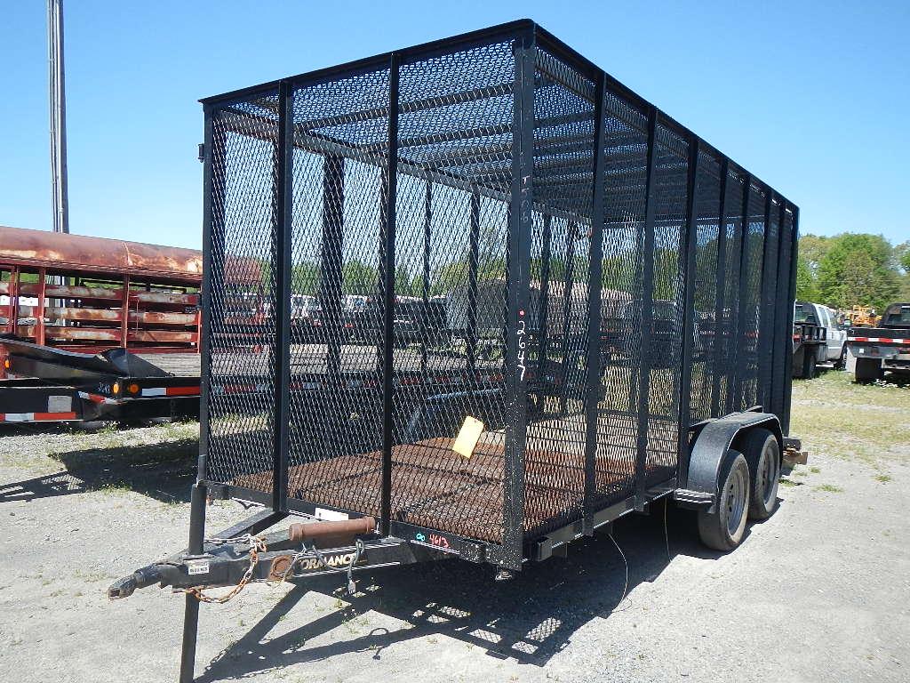 2013 PERFORMANCE LA162 TRASH TRAILER,  16', 8' EXPANDED METAL SIDES & TOP,