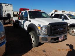 2014 FORD F-450 FLATBED TRUCK, 217,00+ mi,  CREW CAB, 6.7L POWERSTROKE DIES