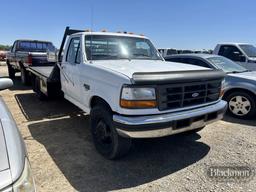 1997 FORD F350 FLATBED TRUCK, 211,148+mi  7.3 DIESEL, 5 SPEED, SINGLE AXLE,