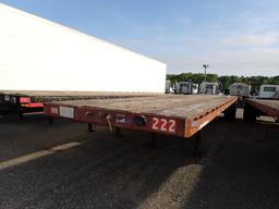 1979 HOBBS FLATBED TRAILER,  45' , SLIDING TANDEM AXLES, SPRING RIDE, 24.5