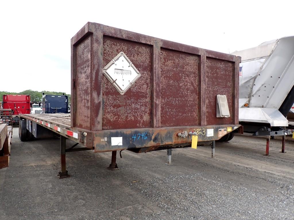 COMBO FLATBED TRAILER,  45' X 90" , SLIDING TANDEM AXLE, SPRING RIDE, 24.5