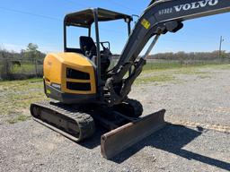 "2019 VOLVO ECR40D EXCAVATOR, 1,411HRS+  RUBBER TRACKS , CANOPY, AUX HYD, D