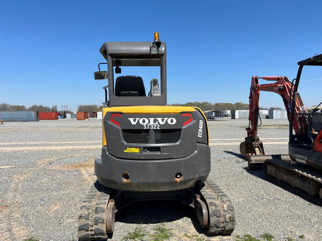 "2019 VOLVO ECR40D EXCAVATOR, 1,411HRS+  RUBBER TRACKS , CANOPY, AUX HYD, D