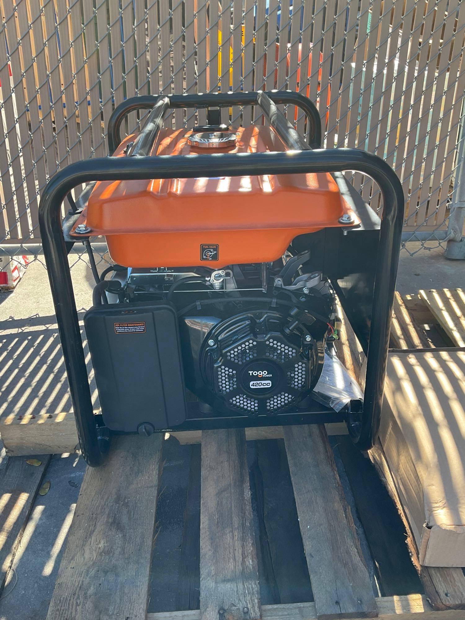 UNUSED TOGO POWER GAS GENERATOR MODEL GG8000; 4-STROKE, 8000 PEAK WATTS, 6500 RUNNING WATTS