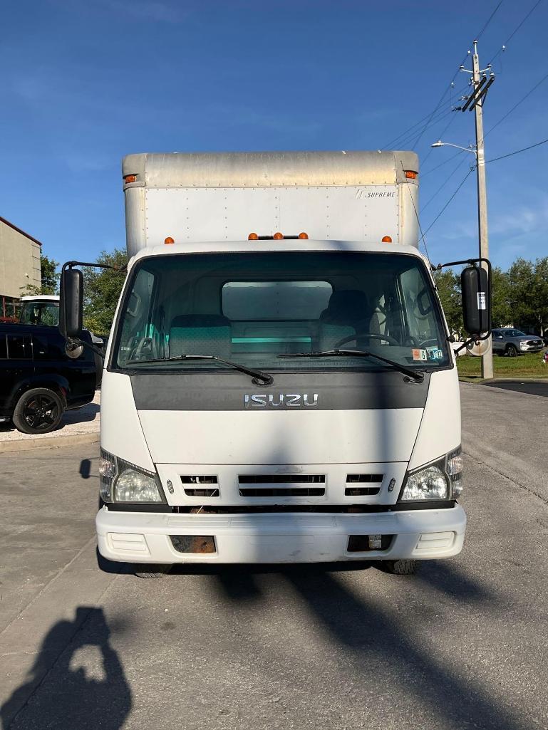 2007 ISUZU NPR BOX TRUCK, DIESEL AUTOMATIC, APPROX GVWR 14,500LBS, BOX BODY APPROX 16FT, POWER LO...