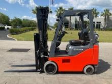 2019 TOYOTA FORKLIFT MODEL 8FGCU15, LP POWERED, APPROX MAX CAPACITY 2500, MAX HEIGHT 189in, TILT,