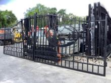 SET OF UNUSED GREAT BEAR 20FT BI PARTING WROUGHT IRON GATES, 10FT EACH PIECE (20' TOTAL WIDTH). 2...