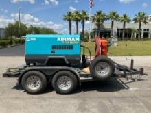 AIRMAN...PDS185S... PORTABLE COMPRESSOR, DIESEL, TRAILER MOUNTED, NEW BATTERY LOW HRS, RUNS & OPE...