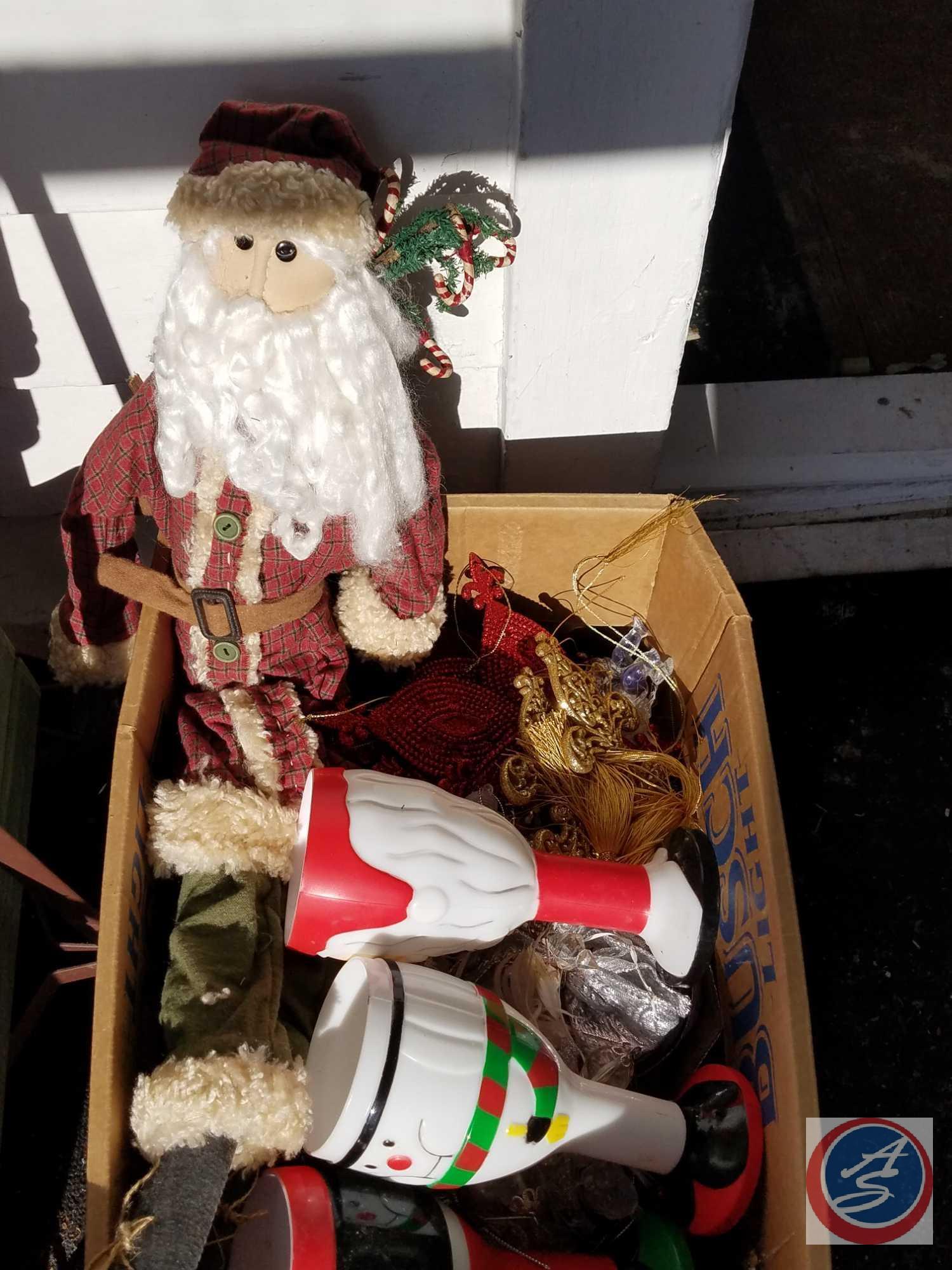Broom, Dustpan, Wall Valance, Decorative Wagon, Nutcracker, Assorted Christmas Decorations and