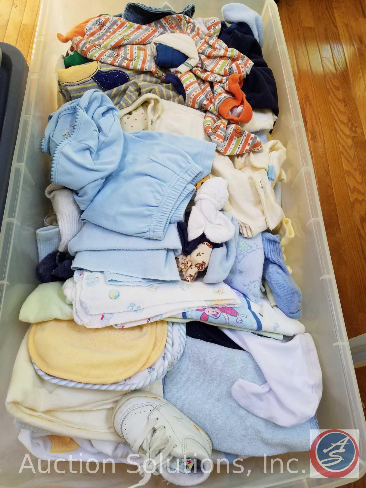 Assorted Baby/Infant Clothes; Variety of Sizes, in (7) Totes w/ Lids