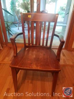 Vintage Murphy Slat-Back Wood Arm Chair