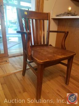 Vintage Murphy Slat-Back Wood Arm Chair