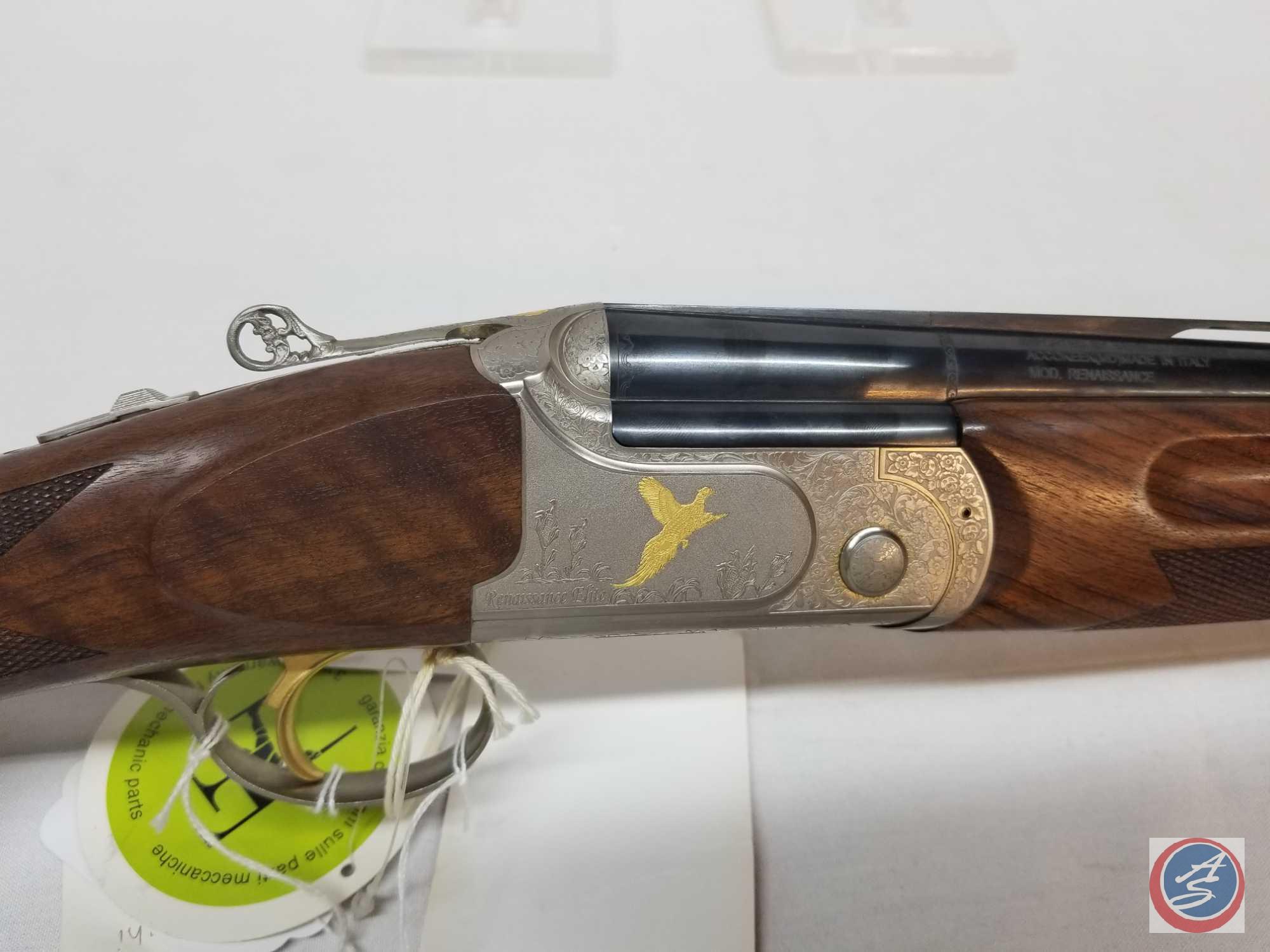 Franchi Model Renaissance Elite 12 GA 3" Shotgun Over Under Shotgun with gold inlay, vent rib 26