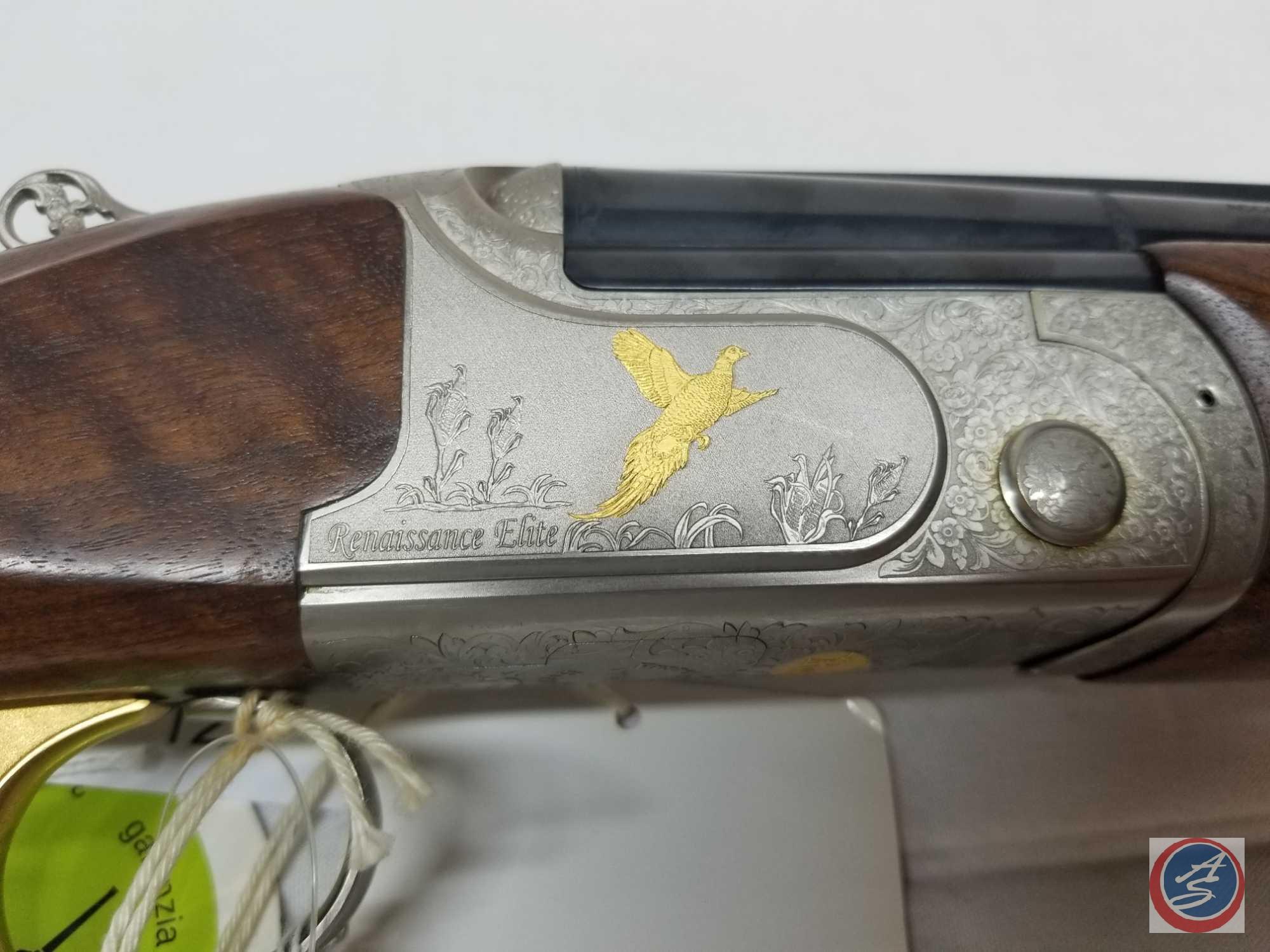 Franchi Model Renaissance Elite 12 GA 3" Shotgun Over Under Shotgun with gold inlay, vent rib 26