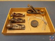 Vintage Block and Wood Planes, Safety Glasses, Combination Wrenches