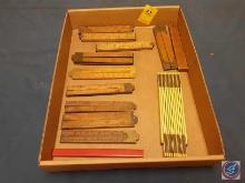 Assortment of Vintage Brass/Wood Folding Rulers