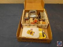 Assortment of Vintage Pencil Sharpeners and Pencil Sharpener Cutters, Vintage Pennzoil Stickers