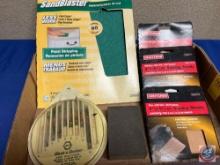 Assortment of Sanding Sheets, Black & Decker Jig Saw Blades, Sanding Block