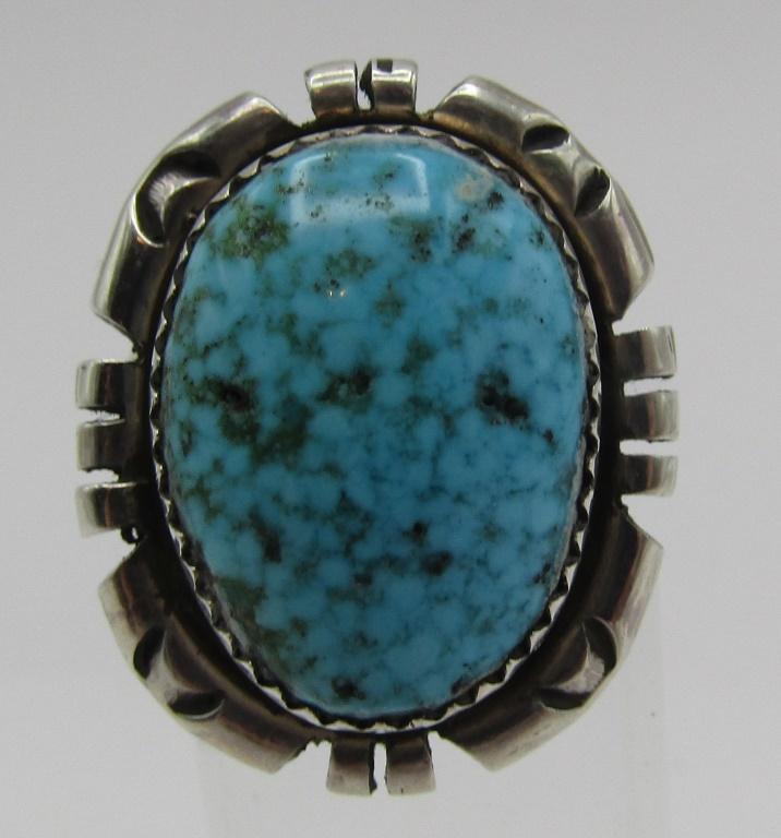 "KW" WATERWEB TURQUOISE RING STERLING SILVER