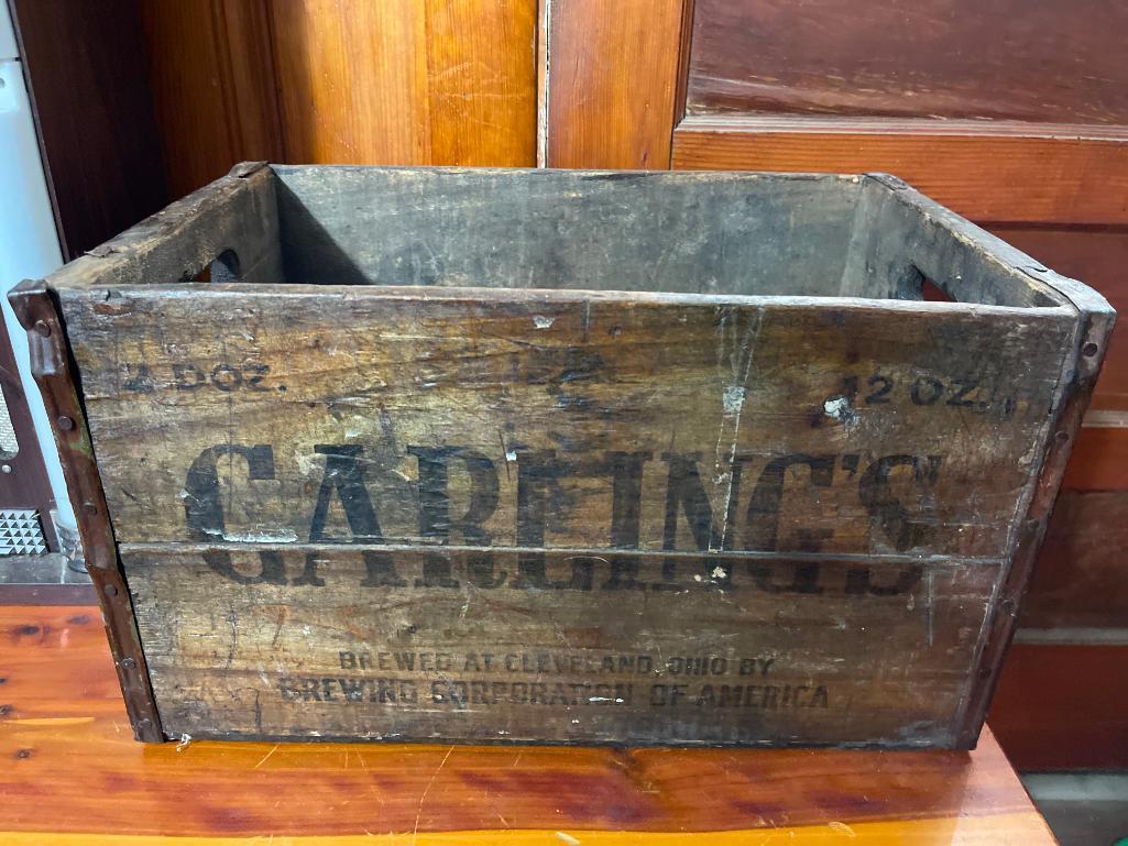Vintage Carling's Brewery Wooden Crate - Cleveland Ohio