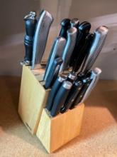 Farberware Knife Block and Misc Knives