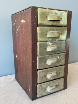 Vintage 6 Drawer Frigidaire Wooden Box