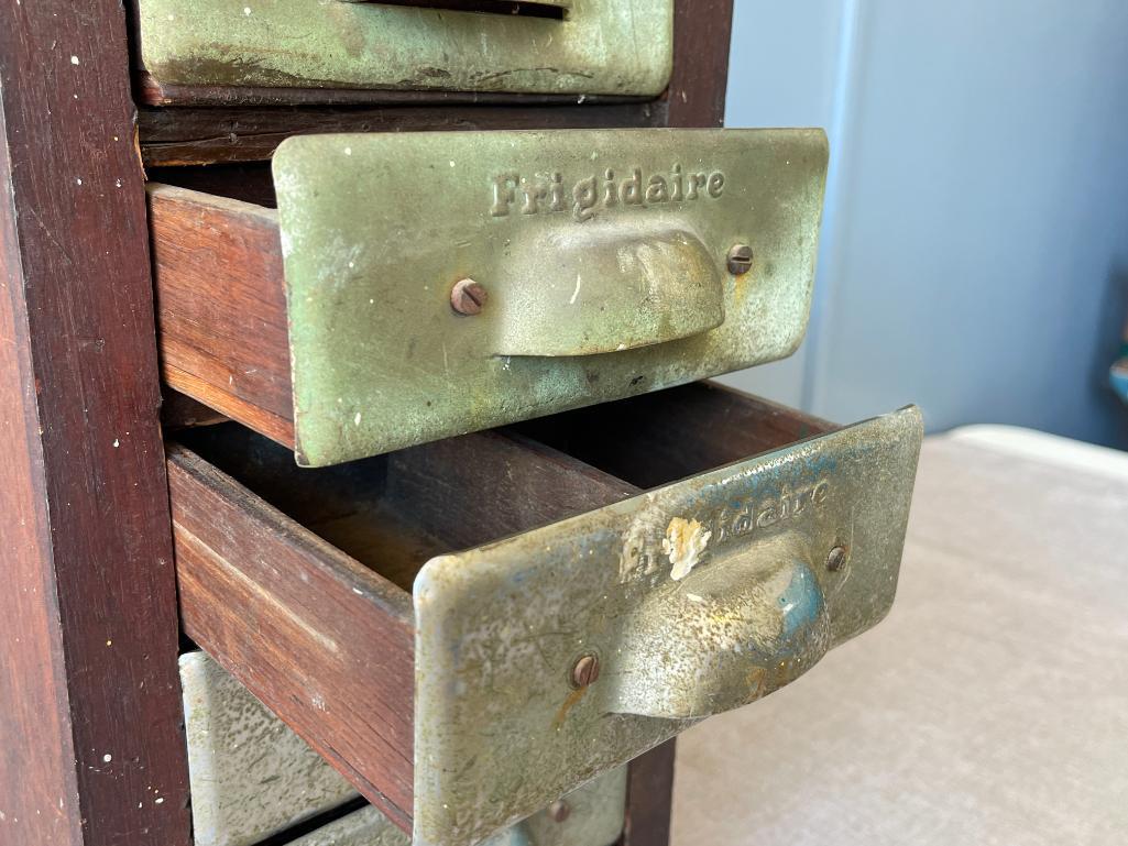 Vintage 6 Drawer Frigidaire Wooden Box