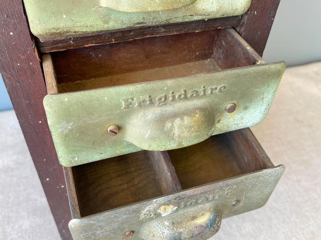 Vintage 6 Drawer Frigidaire Wooden Box