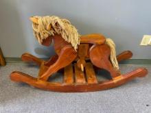 Vintage Wooden Rocking Horse