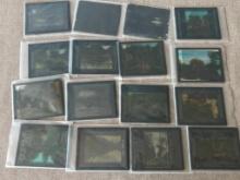 Group of 16 Vintage Projector Glass Slides