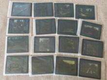 Group of 16 Vintage Projector Glass Slides
