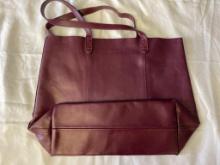 Ladies Burgundy Leather Giani Bernini Handbag