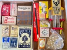 Group of Vintage Table Games and Playing Cards
