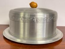 Vintage West Bend Aluminum Company Covered Cake Plate